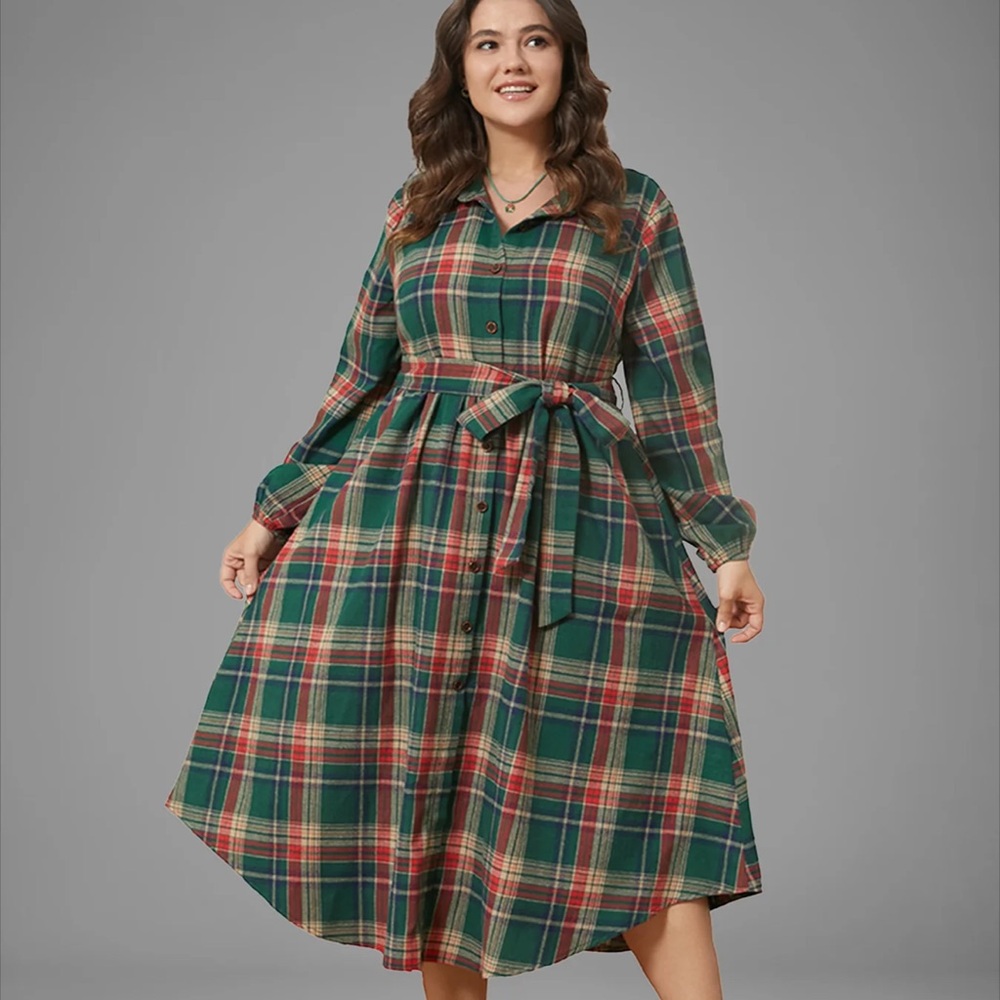 Plaid Green Dress